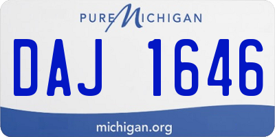 MI license plate DAJ1646