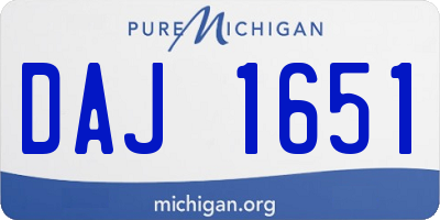 MI license plate DAJ1651