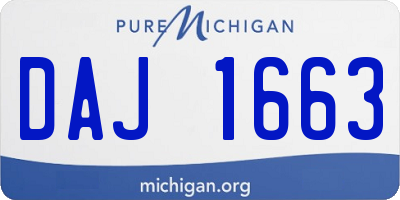 MI license plate DAJ1663