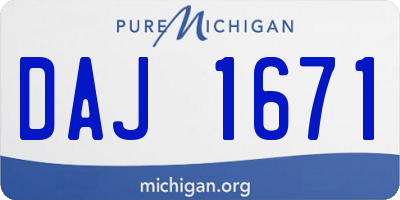 MI license plate DAJ1671