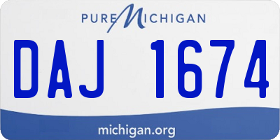 MI license plate DAJ1674
