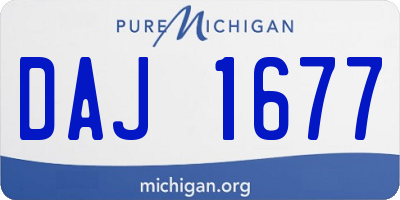 MI license plate DAJ1677