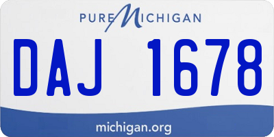 MI license plate DAJ1678