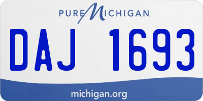 MI license plate DAJ1693