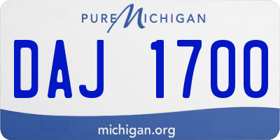 MI license plate DAJ1700
