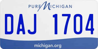 MI license plate DAJ1704