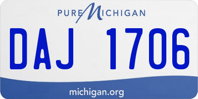 MI license plate DAJ1706