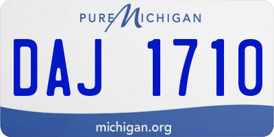 MI license plate DAJ1710