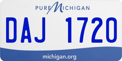 MI license plate DAJ1720