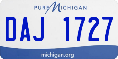 MI license plate DAJ1727