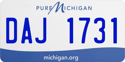 MI license plate DAJ1731