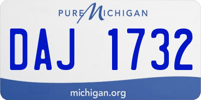 MI license plate DAJ1732