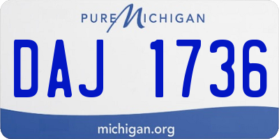 MI license plate DAJ1736