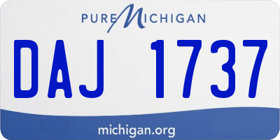 MI license plate DAJ1737