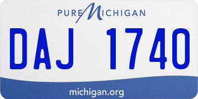 MI license plate DAJ1740