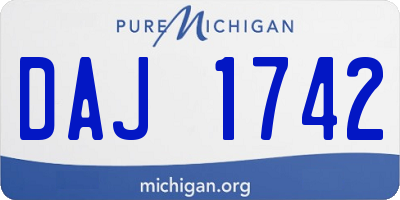MI license plate DAJ1742