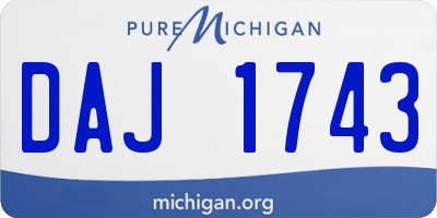MI license plate DAJ1743