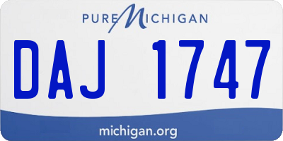 MI license plate DAJ1747