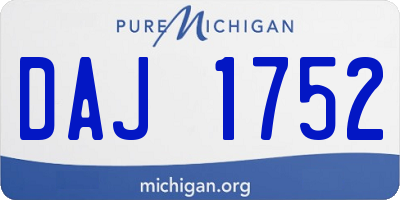 MI license plate DAJ1752