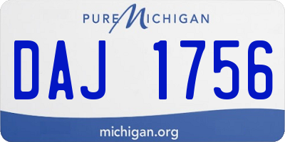 MI license plate DAJ1756