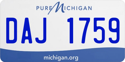 MI license plate DAJ1759