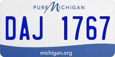 MI license plate DAJ1767