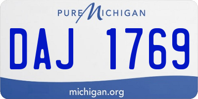 MI license plate DAJ1769