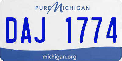MI license plate DAJ1774