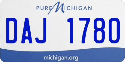 MI license plate DAJ1780
