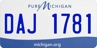MI license plate DAJ1781