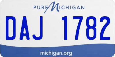 MI license plate DAJ1782