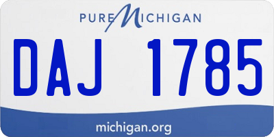 MI license plate DAJ1785