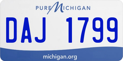 MI license plate DAJ1799