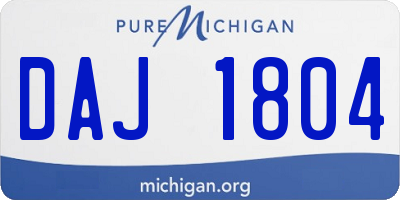 MI license plate DAJ1804