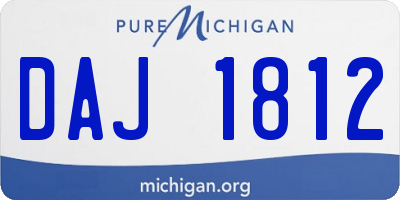 MI license plate DAJ1812