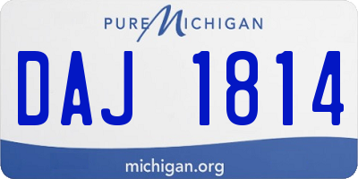 MI license plate DAJ1814