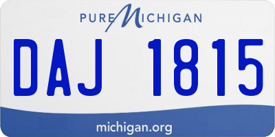 MI license plate DAJ1815