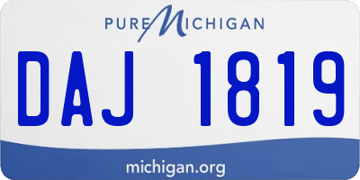 MI license plate DAJ1819