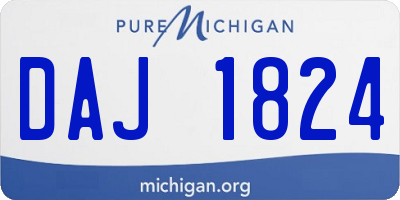 MI license plate DAJ1824