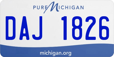 MI license plate DAJ1826