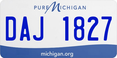 MI license plate DAJ1827