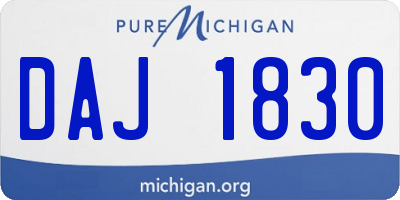 MI license plate DAJ1830