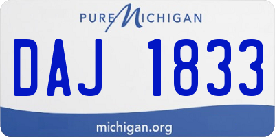 MI license plate DAJ1833