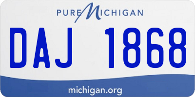 MI license plate DAJ1868