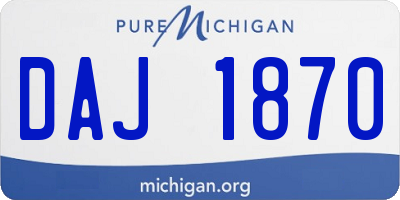 MI license plate DAJ1870
