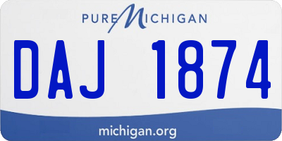 MI license plate DAJ1874