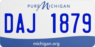 MI license plate DAJ1879