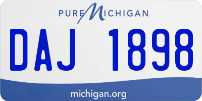 MI license plate DAJ1898