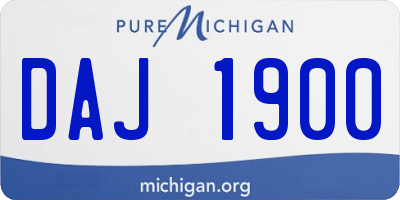 MI license plate DAJ1900