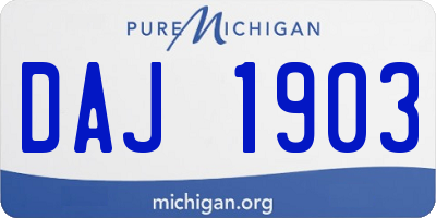 MI license plate DAJ1903
